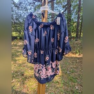🌟NWT Boutique Blush Off Shoulder Or On Shoulder Floral Dress